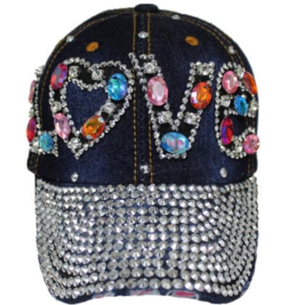 Cap - Love Multi Crystal & Rhinestone